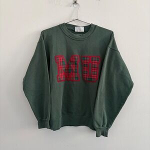 Vintage Dodger MU Plaid Patch Sweatshirt Green Medium Made in USA